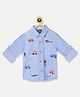 Nauti Nati  Full Sleeve Vehicle Embroidered  Casual Shirt -  Blue