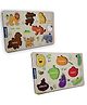 Clapjoy Wooden Learning Educational Board for Kids, Puzzle Toys for 2 Years Old Boys & Girls (Vegetable & Animal)