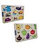 Clapjoy Wooden Learning Educational Board for Kids, Puzzle Toys for 2 Years Old Boys & Girls (Vegetable & Vehicle)