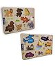 Clapjoy Wooden Learning Educational Board for Kids, Puzzle Toys for 2 Years Old Boys & Girls (Animal & Vehicle)
