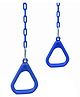 Hop N Play Triangular Gymnastic Pull Up Rings Set for Children with 1 Meter Plastic Coated Chains - Blue