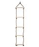 Hop N Play 5.75 Feet Wooden Rope Climber 5 Rungs Ladder for Kids - Brown