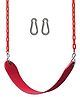 Hop N Play Heavy Duty Flexible Swing Seat with 78 Inches Plastic Coated Chain with & Carabiners for Kids - Red
