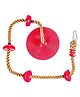 Hop N Play 78 Inches Climbing Rope with Disc Platform Swing for Kids- Red