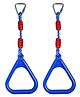 Hop N Play Triangle Hanging Ninja Rings Set of 2 with Delta Quick Links, Monkey bar Rings (Blue)