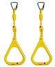 Hop N Play Triangle Hanging Ninja Rings Set of 2 with Delta Quick Links, Monkey bar Rings (Yellow)
