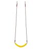 Hop N Play Kids Flexible Swing Seat Heavy Duty with Adjustable 70 inches Rope - Playground Swing Set Accessories with Snap Hooks (Yellow)