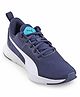 PUMA Lace Up Sports Shoes with Logo Print - Peacoat White & Deep Aqua
