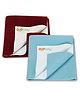 OYO BABY Soft & Waterproof Dry Sheet for Babies, Leakproof Bed Protector, Small (70cm x 50cm), Sea Blue & Maroon (Pack of 2)