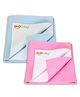 OYO BABY Anti-Piling Fleece Extra Absorbent Instant Dry Sheet, Baby Bed Protector, Waterproof Sheet, Small (100cm x 70cm), Pink and Blue (Pack of 2)