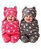 Oyo Baby All Season Hooded Wearable Blanket Cum Sleeping Bag Star Pink and Grey Pack Of 2