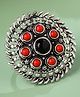 VIRAASI Red & Black Stone Studded Oxidised Ring-Adjustable