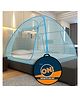 Supreme On Wave Patterned Double Bed Premium Machardani King Size Mosquito Net - Blue