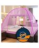 Supreme On Wave Patterned Double Bed Premium Machardani King Size Mosquito Net - Pink