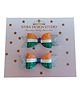 NYRA DESIGN STUDIO Set Of 2 Shimmer Bow Embellished  Tri Colour Hair Clips -  Orange White & Green