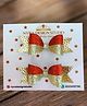 NYRA DESIGN STUDIO Set Of 2 Shimmer Bow Embellished Hair Clips - Maroon & Golden