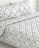 Haus & Kinder - Classic  Trellis 186 TC 100 % Cotton Printed Bedsheet - (King, White/ Blue/ Red)