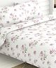 Haus & Kinder Lilac  Dream 186 TC 100 % Cotton Printed Double Bedsheet - White & Purple
