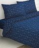 Haus & Kinder Abstract Blue 120 TC 100 % Cotton Printed King Bedsheet - Blue & White