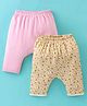 Ben Benny Cotton Knit Full Length Diaper Legging Floral Print Pack Of 2 - Pink & Yellow