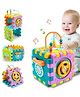 OPINA 6 Slide Educational Shape Sorter Montessori Activity Cube With Music and Light with 4 Blocks - Multicolor
