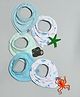 Mi Arcus 100% Cotton Solid & Printed Drool Bib  Snap Button Closure 0-3 M (Pk Of 5) - Multicolor