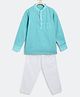 Charkhee  Full Sleeves Pencil Striped Kurta & Pyjama - Tropical Blue