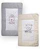 Carerio Pure Cotton Baby Mats with Meow Cat And My Little Star Print  - Multicolour Pack of 2