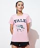 Spunkies Organic Cotton Half Sleeves Teen Yale University & Bulldog Printed Tee - Pink