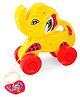 Fiddlerz Pull Along Elephant Toys For Kids Baby Early Walking Crawling Rope Pull Toy for Babies - Yellow