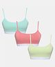 SillySally Pack Of 3  Sleeveless Solid Training Non Padded & Non Wired Bras - Mint Green Coral Red & Lime Yellow