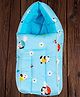 Mittenbooty Infant baby Sleeping Bag cum Wrap in Twill Cotton Panda Print-Blue