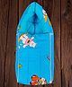 Mittenbooty Infant baby Sleeping Bag cum Wrap in Twill Cotton Happy Print-Blue