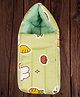 Mittenbooty Infant baby Sleeping Bag cum Wrap in Twill Cotton Vegetable Print-Green