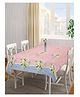 Arrabi Peach Floral Cotton Blend 6 SEATER Table Cover ARTC-1414-Peach