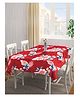 Arrabi Red Floral Cotton Blend 6 SEATER Table Cover ARTC-1424-Red