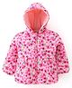 Babyhug 100% Cotton Full Sleeves Hooded Quilted  Jacket With Floral Print - Pink