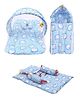 Fareto Combo of Baby Fullset Kitty Bed Set - Blue