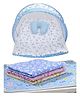 Fareto New Born Baby Combo of 1 Mosquito Net Bed and 4 Plastic - Blue