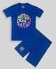 Unicorns Half Sleeves Nurture Our Nature Text Printed Tee With Coordinating Night Suit - Blue
