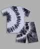 Unicorns Half Sleeves Tie Dye Tee With Coordinating Shorts Night Suit - Black & White