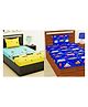 RRC Super Soft Brushed Microfiber Cotton 2 Single Bed sheet With 2 Pillow Cover Blue