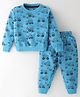 Fido Single Jersey Full Sleeves Night Suit with Construction Vehicles Print - Blue
