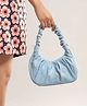 Paper Moon Ruched Shoulder Handbag for Women - Ice Blue