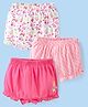 Babyhug 100% Cotton Knit Bloomers Butterfly Print Pack of 3 - Pink & White