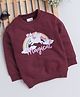 BUMZEE Full Sleeves Unicorn Printed Sweatshirt - Maroon