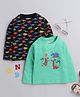 BUMZEE Pack Of 2 Full Sleeves Dinosaur Printed Tee - Navy & Green