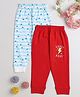 BUMZEE Pack Of 2 Striped Stars & Super Dude Text Printed Pajamas - Red & Blue