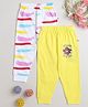BUMZEE Pack Of 2 Brush Stroke & Just Be Happy Printed Pajamas - White & Yellow