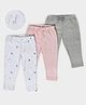 Mi Arcus  Cotton Full Length Solid & Animal Printed Pajamas Pack of 3 Grey